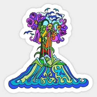 Tropical Island Paradise Sticker